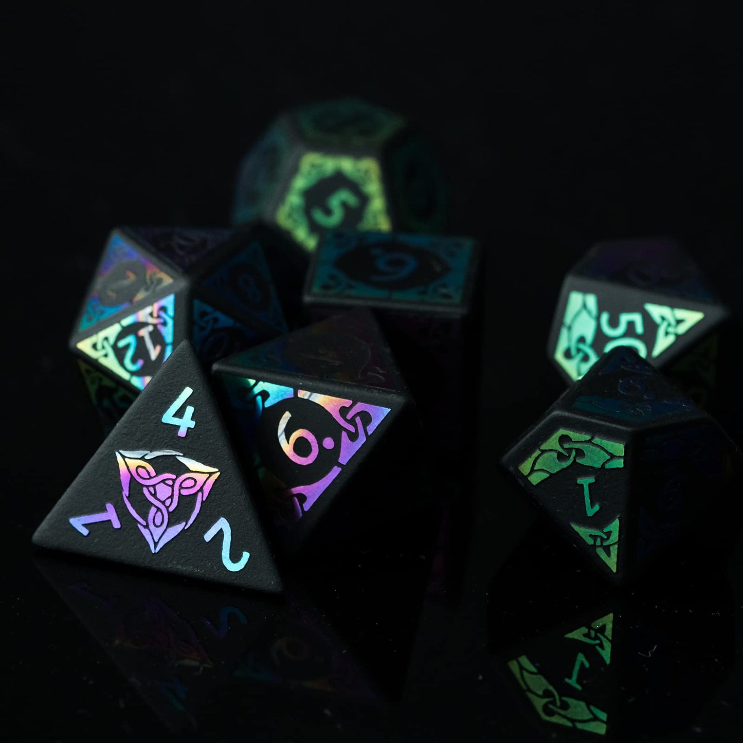 UDIXI Obsidian Dice Gemstone DND Dice Set Stone D&D Dice for Dungeons and Dragons, Stone D and D Dice for MTG Table Games