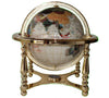 Unique Art Gemstone Globe - 13" Tall, 9" Diameter, Pearl White, Metal, Model 220GB-pearl, 4-Leg Gold Stand