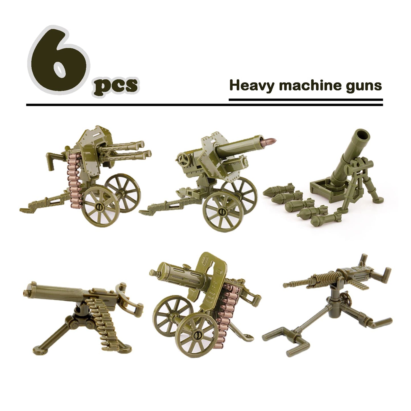 Military Pack WW2 Army Gear Kit Bricks Accessories Set SWAT Building Blocks Parts for Soldier Figures Compatible with Major Brands