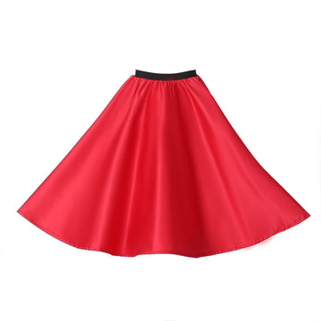 Rabtero Kids Sock Hop Costume, Girls 1950S Dress Costume, 50'S Poodle Skirt With Scarf, Glasses And Socks For Girls 8-10, Medium, Red