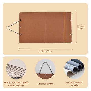 CHEFAN Felt Flannel Board 22 * 13 in,Foldable Freestanding Felt Story Learning Board for Toddlers,Double-Sided Use for Preschool