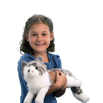 Douglas Smokey Gray Cat Plush Stuffed Animal - 15 Gray/White Stuffed Toy for Kids, Soft Plush Cat Companion