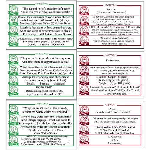Wit'S End — A Smart, Mind-Bending Trivia & Brain Teaser Game That Will Challenge Your Wits & Knowledge — Adult & Family Night Fun