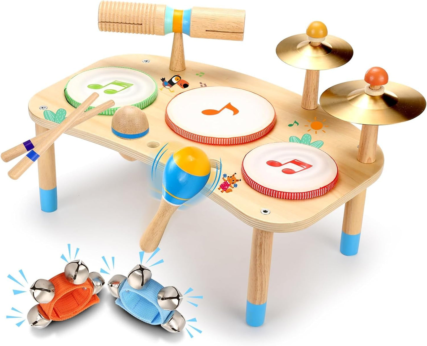 Oathx Kids Drum Set - 11 In 1 Musical Instruments For Toddlers Baby Preschool Educational Musical Toys, Montessori Toys For Kids Ages 1-6