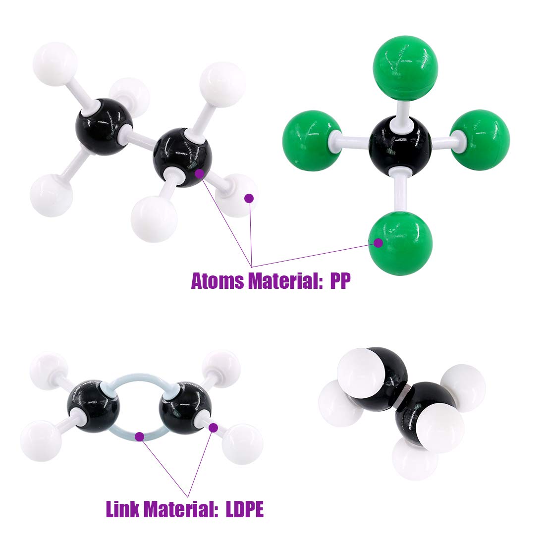 Swpeet 179 Pcs Organic Chemistry Molecular Model Student And Teacher Kit, Chemistry Molecular Model Student And Teacher Set - 76