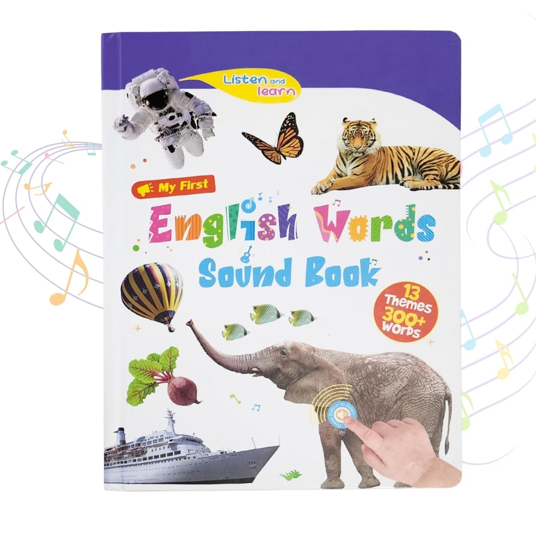 LAALIYA English Words Sound Book for Kids | 13 Learning Themes with 300+ Words | Interactive Talking Book with Real Sounds | Edu