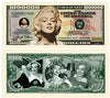 Marilyn Monroe Million Dollar Novelty Bill Play Money with Bill Protector