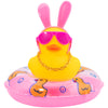 Wonuu Car Duck Rubber Duck Car Ornaments Duck Car Dashboard Decorations With Cute Headband Swim Ring Necklace Sunglasses, B-Pink