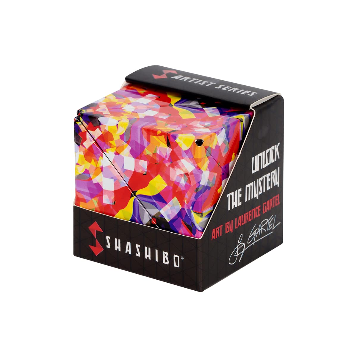 Shashibo Shape Shifting Box - Award-Winning, Patented Fidget Cube W/ 36 Rare Earth Magnets - Transforms Into Over 70 Shapes, Download Fun In Motion Toys Mobile App (Artist Series - Confetti)