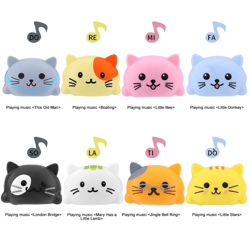 Dilwe Musical Scale Cat, Touch Sensitive Music Piano Learning Funny Toy With Packing Box(#1) Car