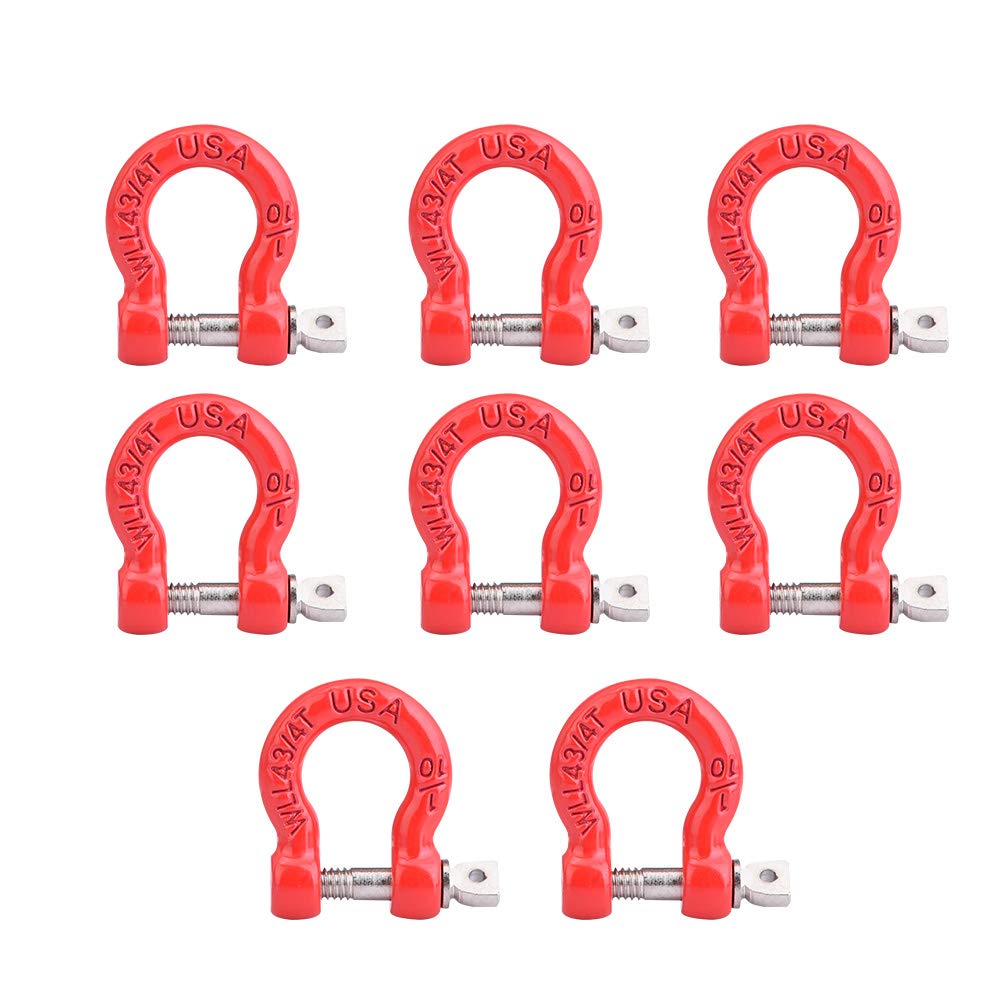 Haosie 8Pcs Rc Car Metal Tow Shackle, Rc Car Trailer Buckle, Rc Winch Accessories For Climbing Crawler Car, Compatible With Scx1