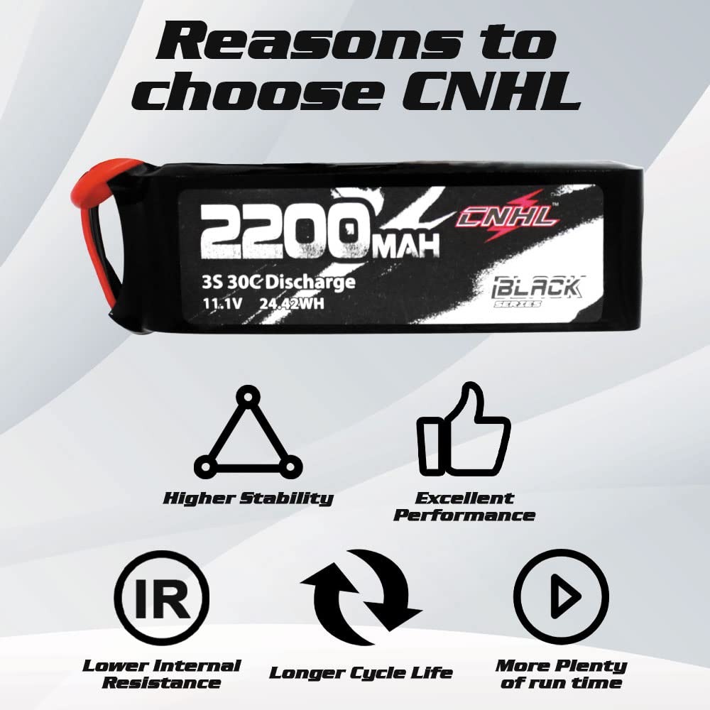 CNHL 2200mAh 3S Lipo Battery 30C 11.1V lipo Battery with XT60 for RC Airplane RC Quadcopter RC Evader BX Car RC Truggy RC Truck