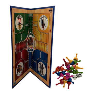 Generic Colombian Parques Board Game - 50x50 cm, Plegable, Doble Cara, for 4-6 Players, Multicolor, Plastic
