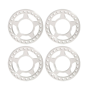 RCLIONS Aluminum RC Beadlock Wheel Rim Replacement Ring for 1:10 Crawler RC Car 1.9'' Wheels/Rims-Pack of 4pcs (Silver)