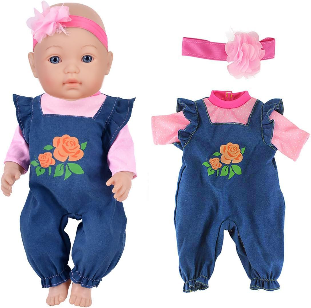 Doll Clothes 4 Sets Doll Fashion Outfits Fit For 43 Cm New Born Baby Dolls 14-16-17 Inch Baby Dolls 15 Inch Dolls 18 Inch Dolls(No Doll