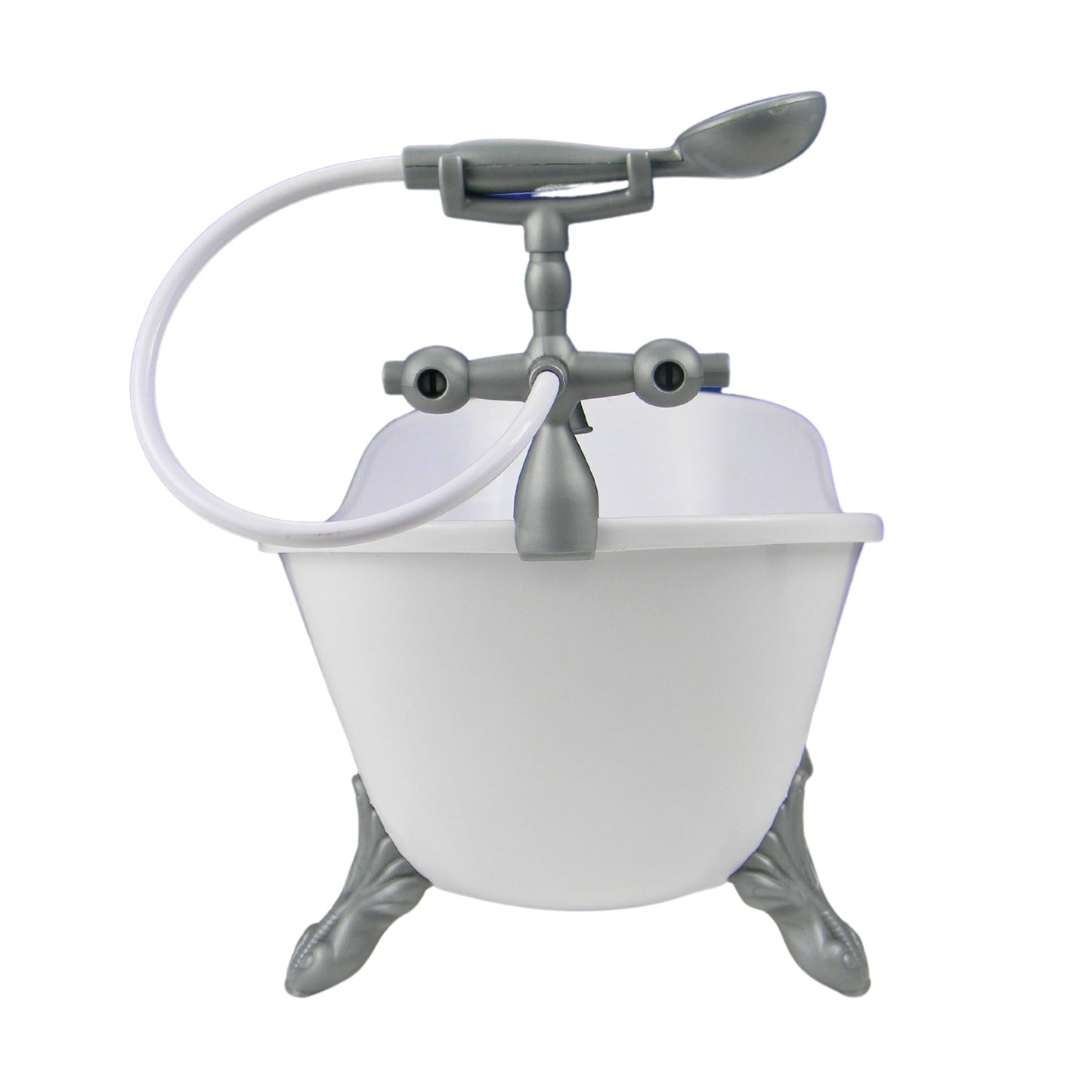 Sophia'S Classic White Clawfoot Bathtub With Handheld Shower Head And Faucet Furniture Set For 18' Dolls, White/Silver