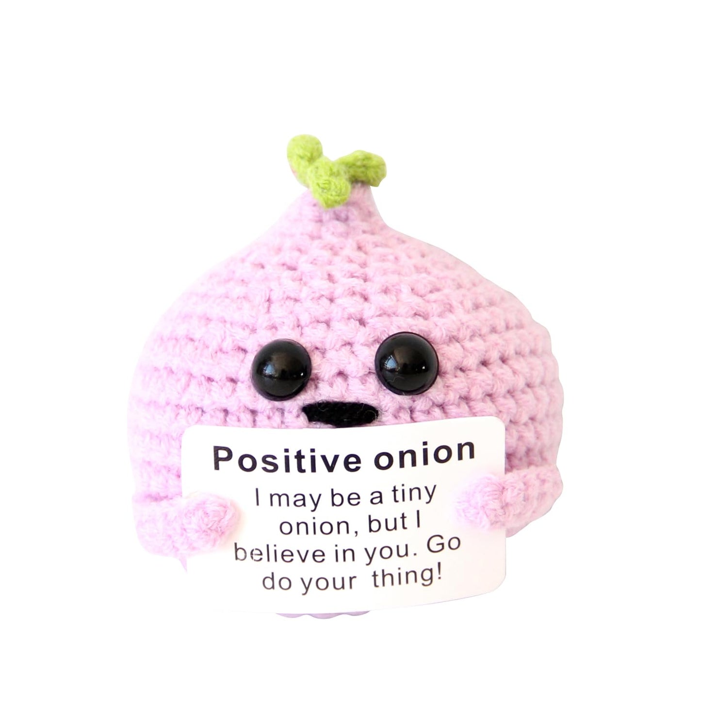 Qyqkfly 1 Pcs Mini Funny Positive Life Vegetable Creative Knitted Animal Holding Card Crochet Easter Birthday Christmas Girls Gift Party Decor(Vegetable 03)