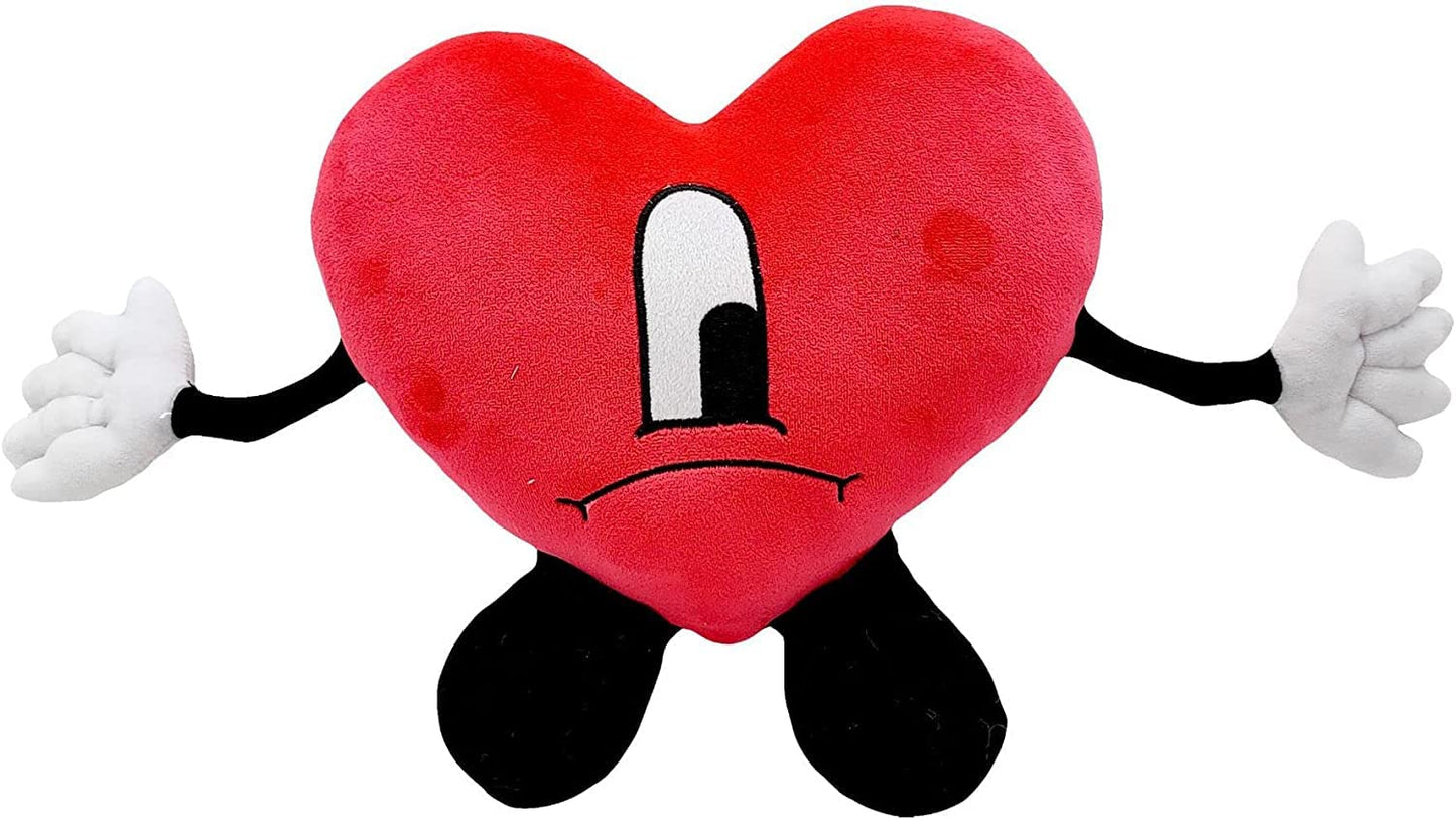 Bad Cute Bunny Plush Figure Toy 9.4 Inch Love Hearth Plush Toys For Kids And Fans Gift For Special Valentinas Christmas Day(Hearth Man)