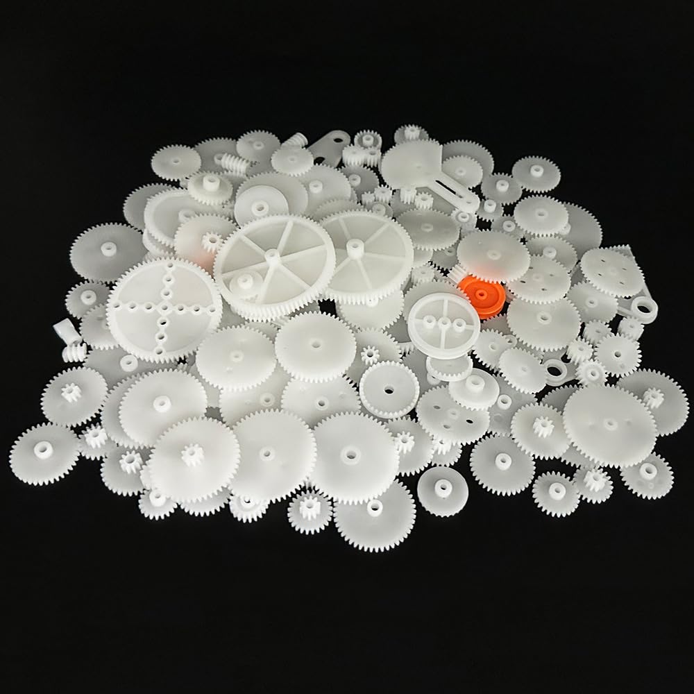 163Pcs Small Motor Gears Plastic Gears For Motor Rc Car Model Toy Diy Helicopter Rc Toy Gear Replacement Module 0.5 (163)