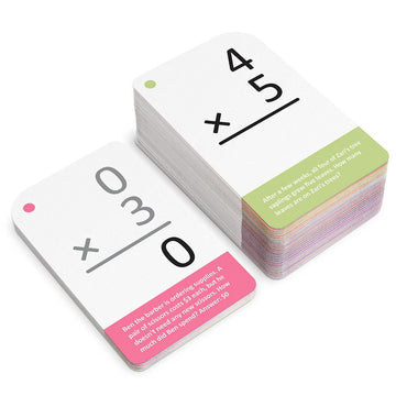 Multiplication Math Flash Cards With Word Problems - Includes 175 Self-Checking Cards, All Facts 0-12 For Early Grade Teaching B