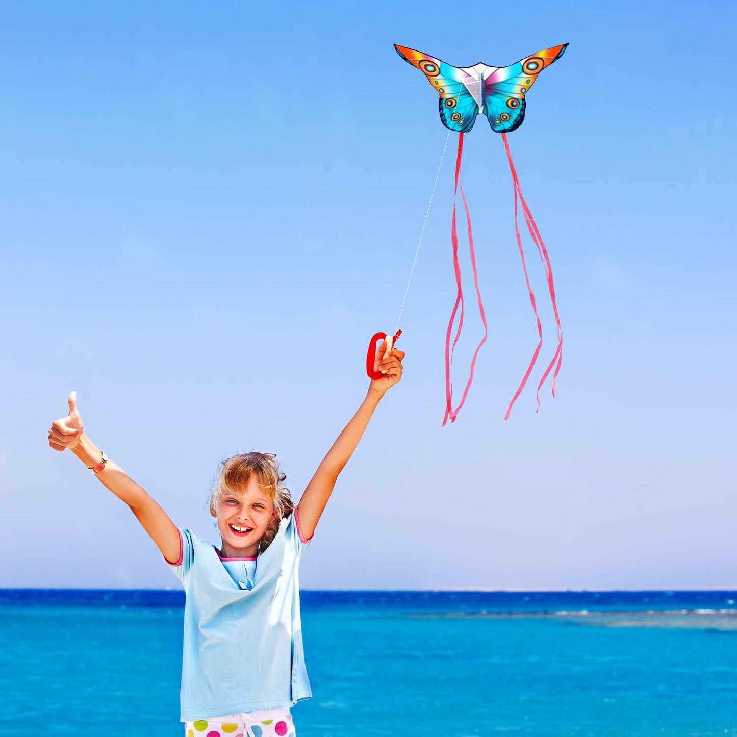 2 Pack Butterfly Kites for Kids & Adults - Easy Fly Kites for Kids Ages 4-8, Toddlers, Beginners, Beach & Outdoor Fun - Durable