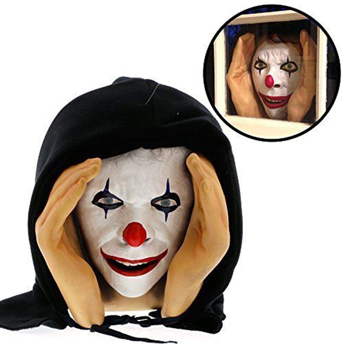 New Scary Peeper Giggle Halloween Decoration Peeping Clown, Indoor And Outdoor Window Hanging Mask For Spooky House Party Scares, Tricks, And Laughs, Novelty Décor Gag Gift