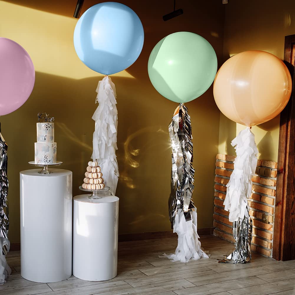 Lovestown 36 Inches Pastel Balloons, 12 Pcs Large Macaron Balloons Jumbo Latex Party Balloons Giant Round Balloons For Wedding Party Festival Decorations