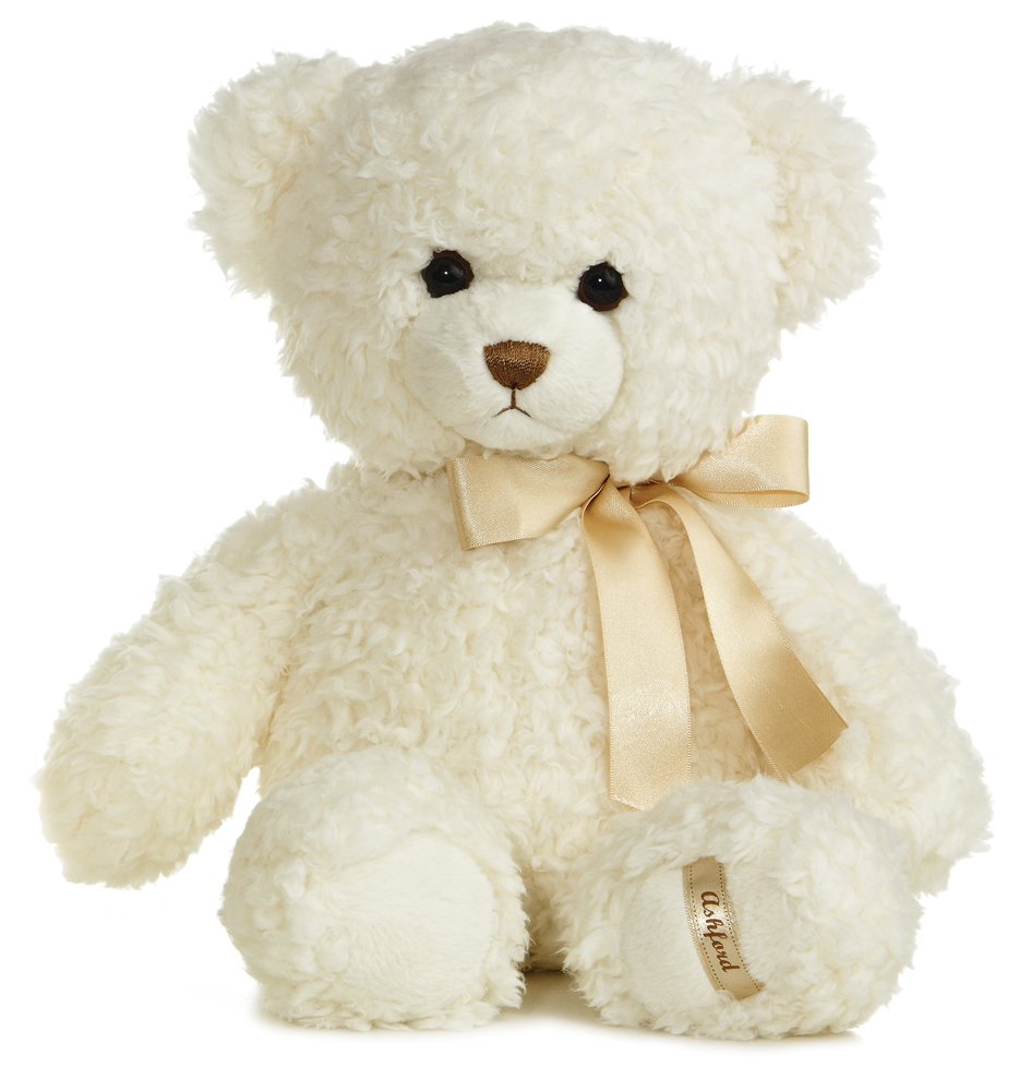 Aurora® Snuggly Ashford Bear™ Stuffed Animal - Comforting Companion - Imaginative Play - White 14 Inches