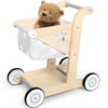 Asweets Wooden Baby Walker & Doll Stroller, Grey, Medium, Model ACBW-2, Push & Pull Learning Toy for Boys & Girls