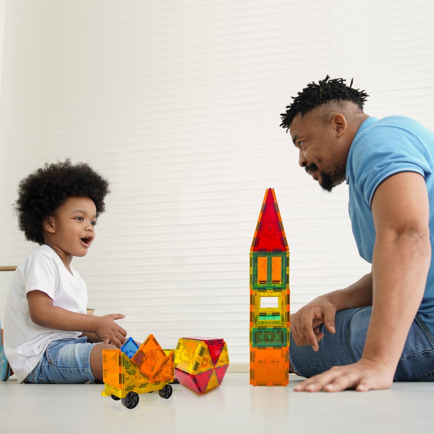 Tytan TILES 220-Piece SUPERSIZED Magnetic Tiles Building Set, 1000s of Creations, Large 3D Castles, Massive Vehicles, & Rocket S