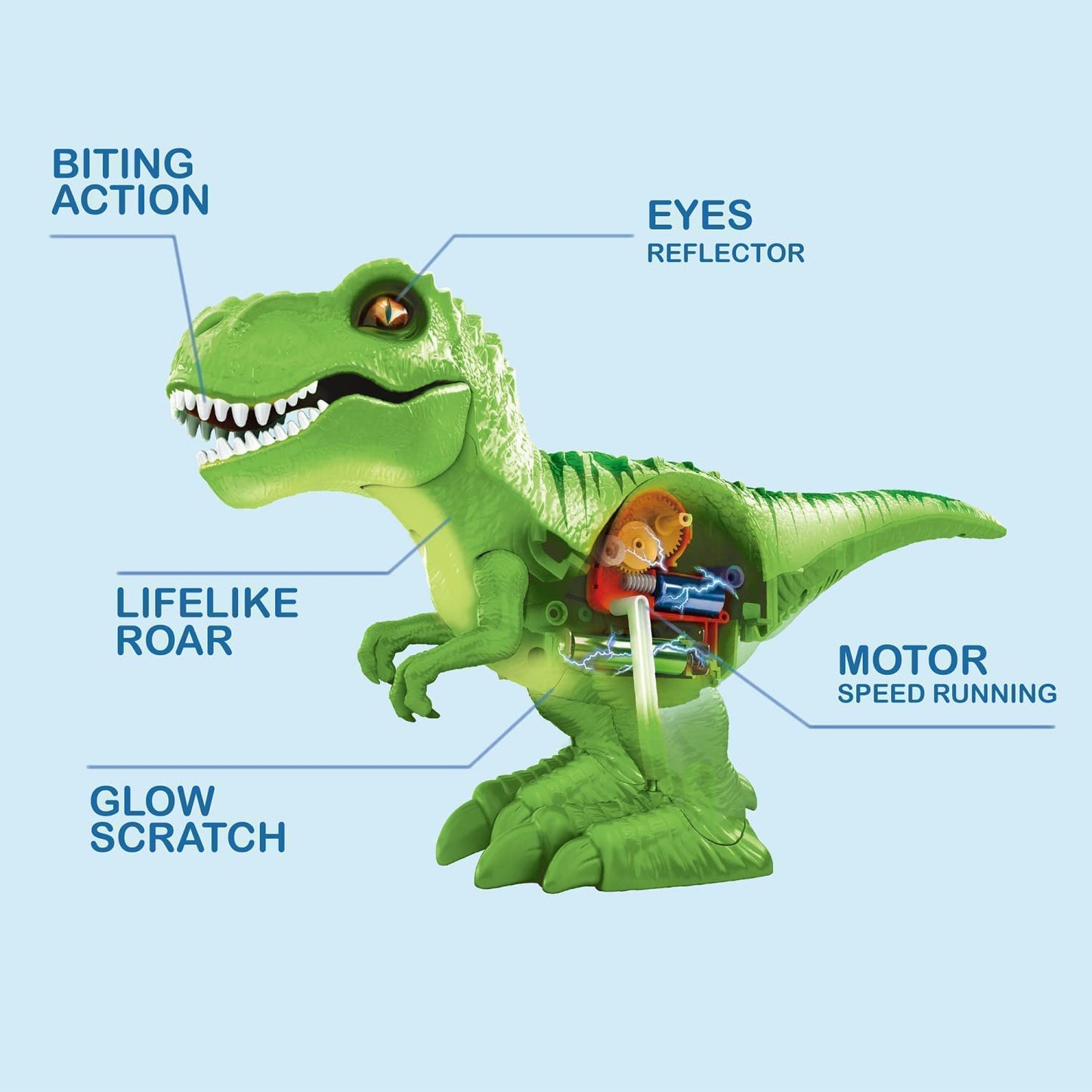 Robo Alive Attacking Green T-Rex Battery-Powered Robotic Toy By Zuru, Dinosaur Toy, Birthday Gift For Boys 3 Years Old And Up