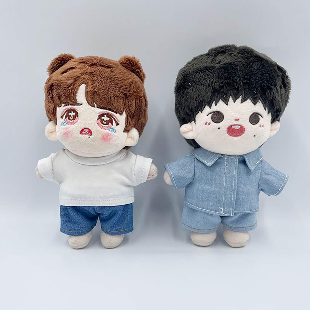 Niannyyhouse 10Cm 15Cm 20Cm Plush Doll Clothes Solid Pants Flip Over Jeans Soft Stuffed Plush Toy Dress Up Accessories (A1, 20Cm