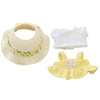 Doll Clothes for 17cm Dolls enhanced Handmade Cute Doll Dress 3 Piece Set Including a Weaving Hat Camisole Dress and White T-shirt with High-End Dolls Accessories for Play & Display - Yellow