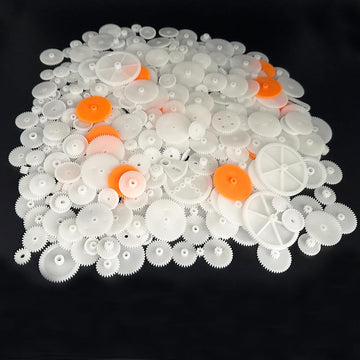 421PCS White Plastic Gears Module 0.5 Gears for DC Motor DIY Model Toys RC Car Robot Gear Replacement Electric Motor Gears (421)