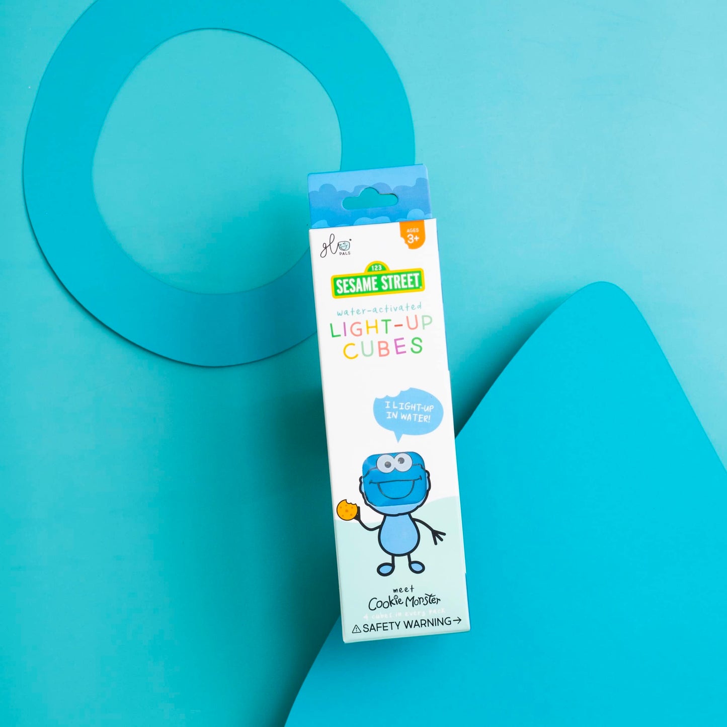 Glo Pals X Sesame Street Water-Activated Light-Up Cubes For Sensory Play (Cookie Monster, Cubes Only)