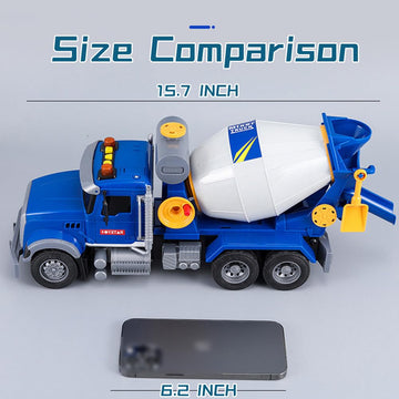 Cement Mixer Toy Truck for Boys,Large Construction Toys with Lights & Sounds,Mixer Car Toy Truck for Age 4-7