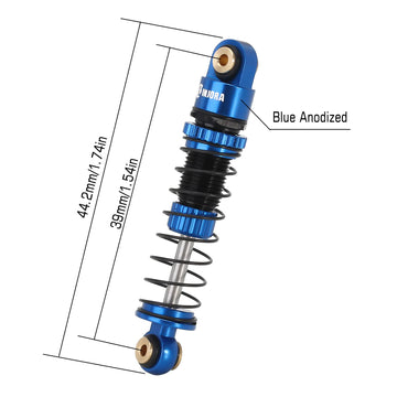 INJORA 39mm Shocks- Aluminum Threaded Shock Adjustable Absorber Oil Damper for Axial SCX24 FMS FCX24M 1/24 RC Crawler Car Upgrad