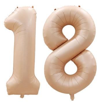 Goer Number 18 Balloons For 18Th Birthday Sweet 18 Party Decorations,42 Inch Jumbo Foil Helium 81 Balloons For 81St Birthday Party Decoration (Caramel)
