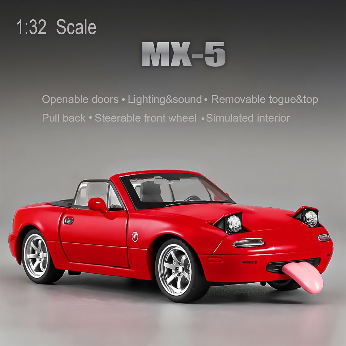 Mzexoma Mazda Miata MX5 Toy Car 1/32 Diecast Model Cars, Car Toys for Kids Age 4-7 Miata Gift for Boys Girls,Pull Back rc Sports