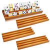 Exqline Wooden Domino Racks Trays Holders Organizer(Set of 4) - enhanced Domino Tiles Holder Racks for Mexican Train Dominoes Games - Dominos NOT Included