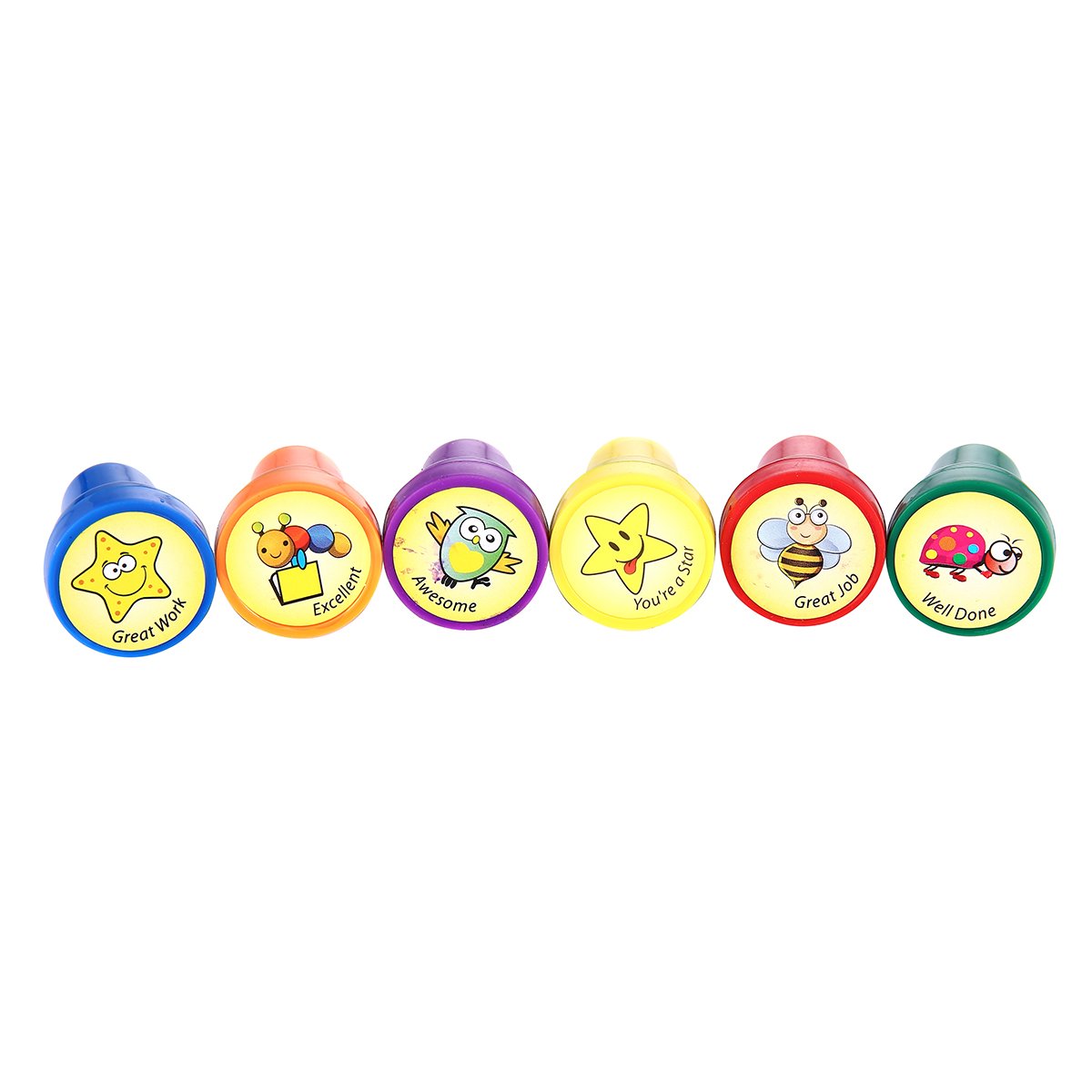 Luckybird Stamps For Kids, Best Plastic Self Inking Reward Stamps Set, 6 Count