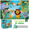 Jumbo Floor Puzzle For Kids Animal Jigsaw Large Puzzles 48 Piece Ages 3-6 For Toddler Children Learning Preschool Educational Development Toys 4-8 Years Old Birthday Gift For Boys And Girls