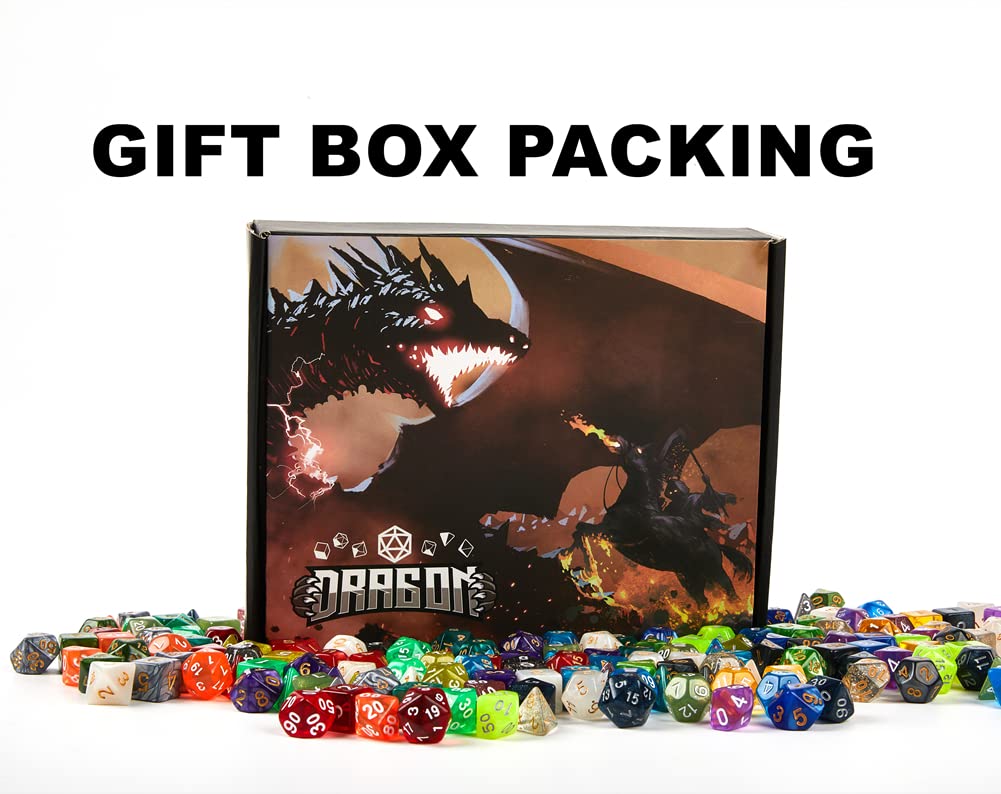 DND Dice Set 42 Pcs Polyhedral Dungeons and Dragons Rolling Dice for D&D RPG MTG Table Games Dice Bulk with Colorful Drawstring