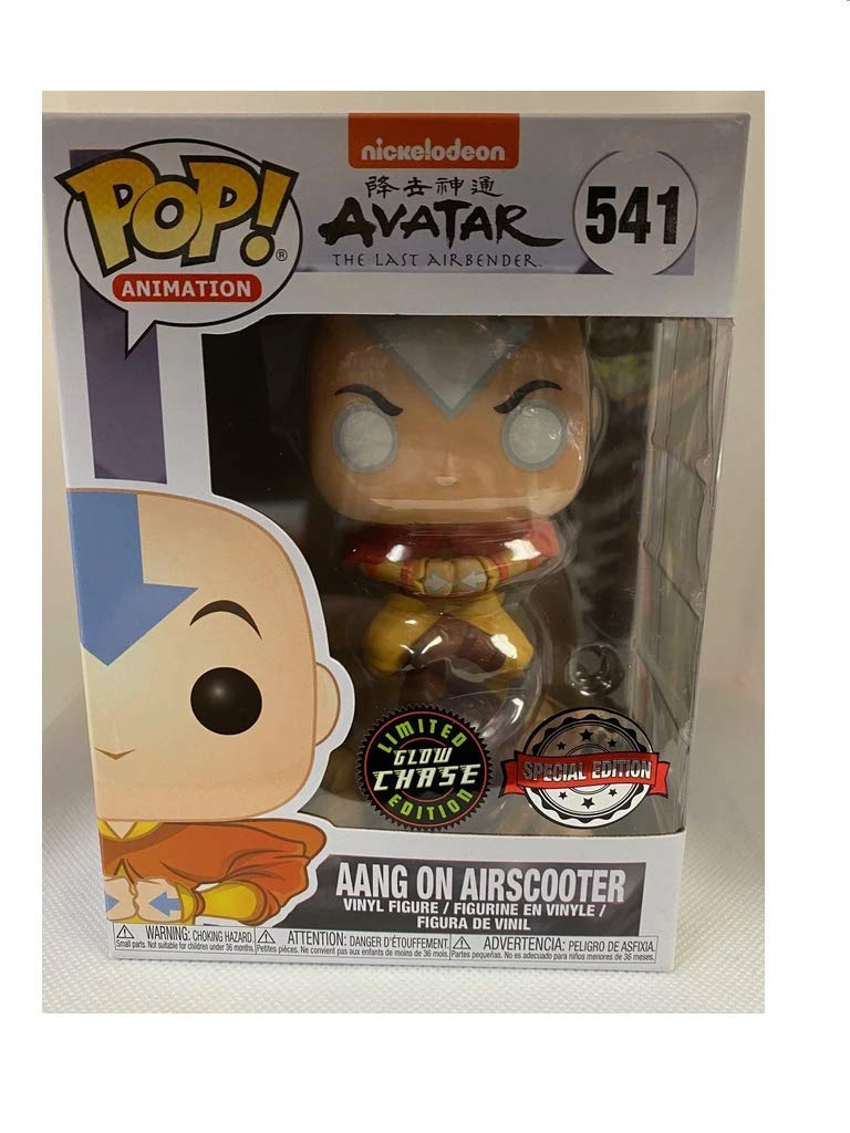 Funko Pop! Avatar The Last Airbender Aang On Airscooter Glow In The Dark Gitd Chase Special Edition Sticker Figure