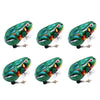 Hystyle 6 Pcs Clockwork Spring Frog Toy Green Metal Jumping Frog Wind Up Toys For Kids