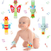 Jerify 4 Pcs Baby Wrist Rattles Animal Pattern Newborn Rattle Wrist Foot Toy For Babies Boy Girl Infant Birthday Gifts Educational Toys, 4 Designs