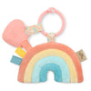 Itzy Ritzy Infant Toy & Teether - Itzy Pal Baby Teething Toy Includes Lovey, Crinkle Sound, Textured Ribbons & Silicone Teether Toy For Newborn (Rainbow)
