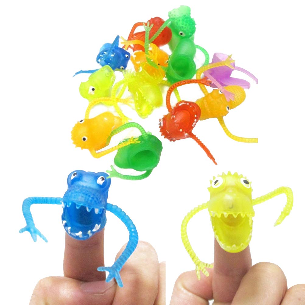 Toyvian 20 Pcs Plastic Finger Monsters For Kids Party Bag Fillers Fun Toys Puppet Show (Random Pattern)