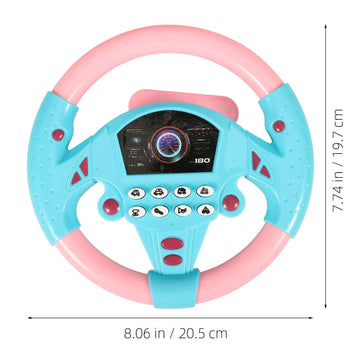TOYANDONA Steering Wheel Toy Plastic Toy Steering Wheel for Kids Simulated Driving Controller with Light and Music Electric Soun
