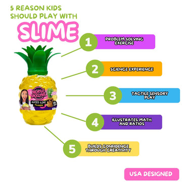 Nichole Jacklyne Pineapple Scented Yellow Water Slime Kids Toy, Non-Sticky Sensory Gift for Boys and Girls, Stress Relief Slime
